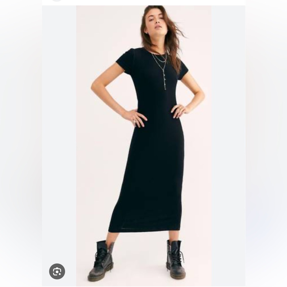 Free People - Simone Tee Midi Dress - Black - Small